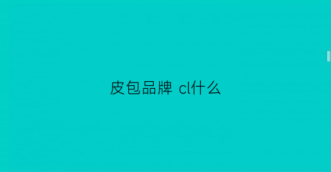 皮包品牌cl什么(cluci是什么牌子的包)
